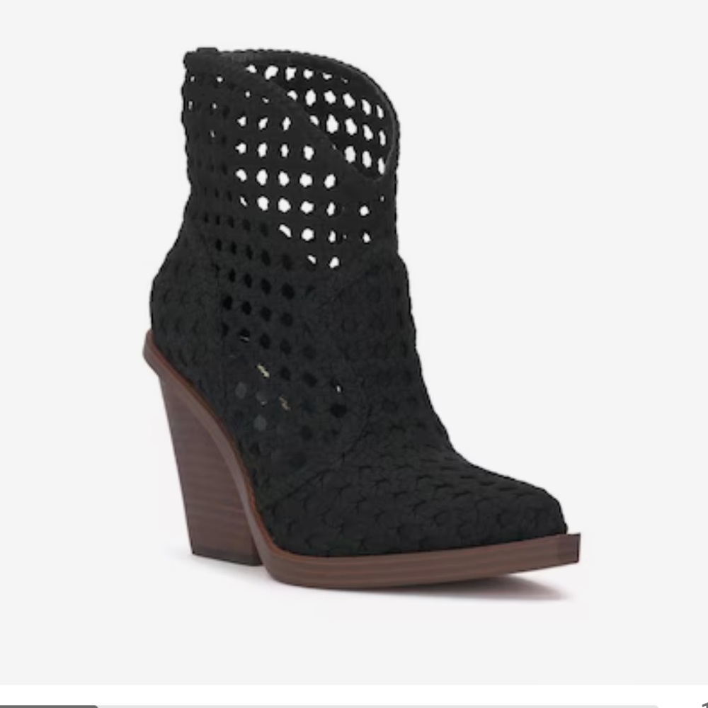 Jessica Simpson Lukkah Booties Black Woven 8.5M
